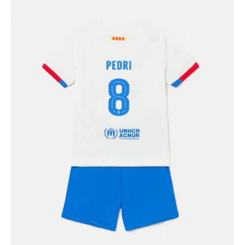 Barcelona Pedri Gonzalez #8 Replika Babytøj Udebanesæt Børn 2023-24 Kortærmet (+ Korte bukser)